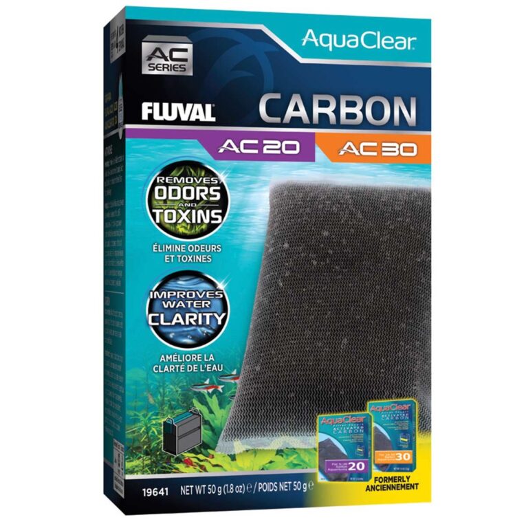 Sorge für kristallklares Wasser im Aquarium mit dem Fluval AquaClear Carbon Filtereinsatz. Entfernt effektiv Verunreinigungen und Gerüche.