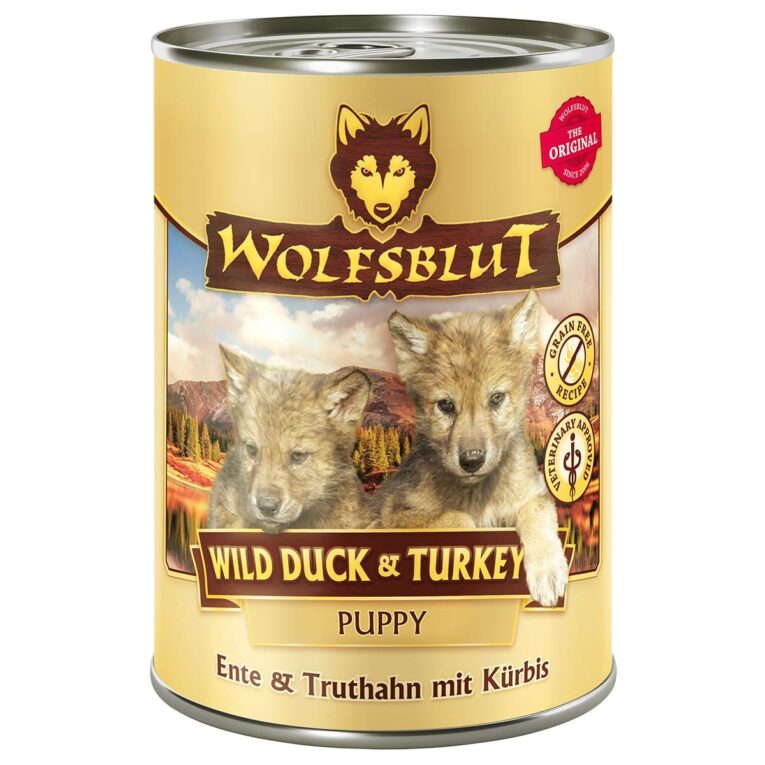 Wolfsblut Wild Duck & Turkey Puppy - getreidefreies Nassfutter für Welpen und Junghunde - Hundeernährung nach dem Vorbild des Wolfes