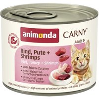 animonda Carny Nassfutter Katze Adult Rind, Pute und Shrimps 6x200 g