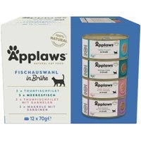 Applaws Nassfutter Katze Adult Multipack in Brühe 12x70 g Fischauswahl