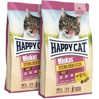 HAPPY CAT Minkas Trockenfutter Katze, Adult, Sterilised, Geflügel 2x4 kg