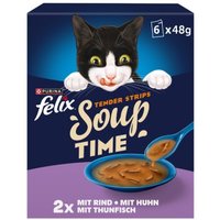 Felix Soup Time Tender Strips 6x48g Rind, Huhn, Thunfisch
