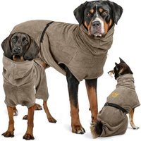 Rudelkönig Hundebademantel – schnelltrocknend & saugstark grau M