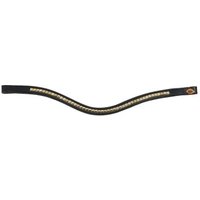 Hans Melzer Horse Equipment Hans Melzer Stirnriemen Bredeneek schwarz/messing Pony