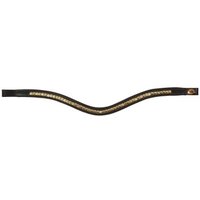 Hans Melzer Horse Equipment Hans Melzer Stirnriemen Bredeneek braun/messing WB (Warmblut)
