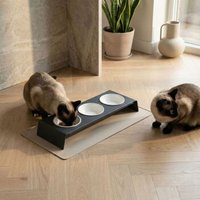 LucyBalu SQUARE Katzen Napfunterlage taupe L