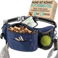 HUND IST KÖNIG ® Bauchtasche für Leckerlis & Hundezubehör dunkelblau