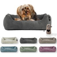 Rohrschneider ® Hundebett waschbar für kleine Hunde mit Hundekissen Cord (ca. 55x42 cm) inkl. Gassibeutel