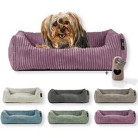 Rohrschneider ® Hundebett waschbar für kleine Hunde mit Hundekissen Cord (ca. 55x42 cm) inkl. Gassibeutel