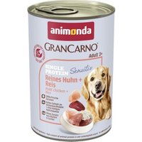 animonda GranCarno Sensitiv Nassfutter Hund Adult, Huhn und Reis 6x400 g
