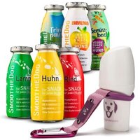 SmoothieDog Mix 6x 250 ml + Doggyroller Rosa mit Karabiner