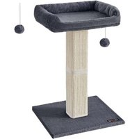 FEANDREA Kratzbaum Kratzstamm 71cm mit Plüschball dunkelgrau