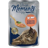 MOMENTS Soup Nassfutter Katze Adult, Huhn und Rind 24x40 g