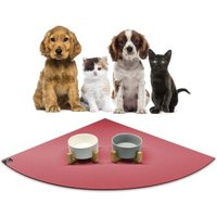 SANOZOO ® - Napfunterlage Eckrund - Öko-Tex und Made in Germany rot 80 cm, 80 cm