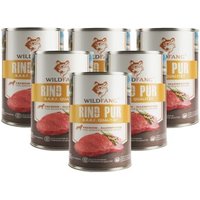 Wildfang Premium Nassfutter Rind pur – getreidefrei, 70% Fleisch, B.A.R.F.-Qualität 6x800 g