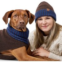 Hunter Hundepullover Odense mit Mütze (Set) braun 40 cm