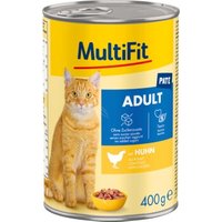 MultiFit Nassfutter Katze Adult, Paté, Huhn 6x400 g