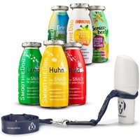 SmoothieDog Mix 6x 250 ml + Doggyroller Blau mit Karabiner + Lanyard