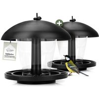 WILDLIFE HOME Vogelfutterspender, Schwarz | 2er Set