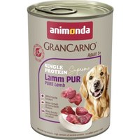 animonda GranCarno Single Protein Supreme Nassfutter Hund Adult, Lamm pur 6x400 g