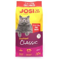 JosiCat Sterilised Classic Vorteilspack 15+3 kg gratis