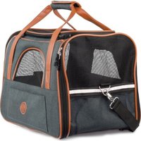 HUND IST KÖNIG ® Hundetasche Katzentasche | robust & formstabil | faltbar & platzsparend grau S