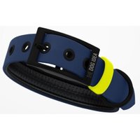THE DOG IDEA Biothane Halsband Navy neon gelb S