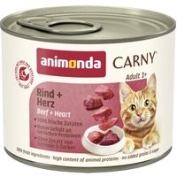 animonda Carny Nassfutter Katze Adult Rind und Herz 6x200 g