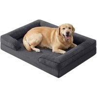 FEANDREA Orthopädisches Hundebett M-XXXL, abnehmbarer Bezug, erhöhte Ränder, rutschfest