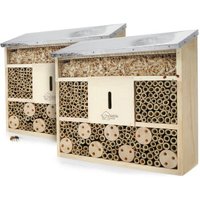 WILDLIFE HOME Wildbienen-Villa mit Metalldach | 2er Set