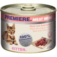 PREMIERE Meat Menu Nassfutter Kitten Rind und Putenherzen 24x200 g