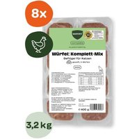 BARFER'S Würfel: Komplett-Mix Geflügel für Katzen 8x400 g