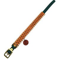 Wildfang Hundehalsband "Waldgeflüster" aus Biothane mit Paracord creme/ türkis M