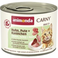 animonda Carny Nassfutter Katze Adult Huhn, Pute und Kaninchen 6x200 g