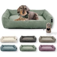 Rohrschneider Hundebett waschbar, robuster Breit-Cordstoff mit Gratis-Beigabe