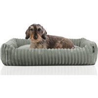 Rohrschneider ® Kuschelsofa breiter Cordstoff Deluxe grau
