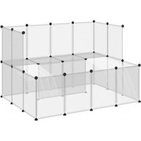 VidaXL Kleintierkäfig PP Stahl Freigehege Transparent/Schwarz