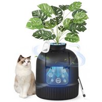 FEANDREA Katzenklo Blumentopf, versteckte Katzentoilette, mit künstlicher Pflanze schwarz