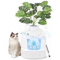 FEANDREA Katzenklo Blumentopf, versteckte Katzentoilette, mit künstlicher Pflanze weiß