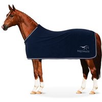 Equinate Abschwitzdecke Springdale aus Polar Fleece mit Widerristpolster und Zierkordeln navy 1,35 m