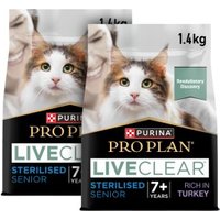 PRO PLAN Liveclear Sterilised Senior 7+ Truthahn 2x1,4 kg