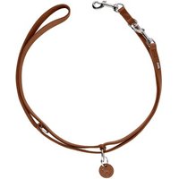Hunter verstellbare Hundeführleine geflochten aalborg cognac 1,5 cm