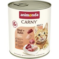 animonda Carny Nassfutter Katze Adult Rind und Huhn 24x800 g