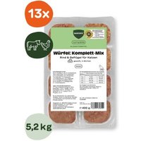 BARFER'S Würfel: Komplett-Mix Rind & Geflügel für Katzen 13x400 g