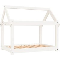 VidaXL Hundebett L (81x60x70 cm) aus Kiefernholz weiß