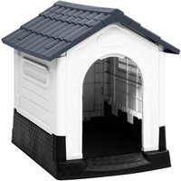 VidaXL Hundehütte aus Polypropylen grau 57 cm, 68 cm, 66 cm