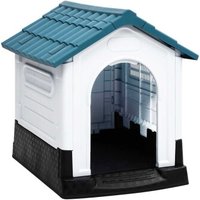 VidaXL Hundehütte aus Polypropylen blau 57 cm, 68 cm, 66 cm