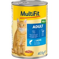 MultiFit Nassfutter Katze Adult, in Gelee, Lachs 24x405 g