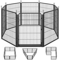SONGMICS Flexibles Freigehege aus Rostfreiem Metall mit Tür, für Indoor und Outdoor L-XXL XL