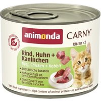 animonda Carny Nassfutter Katze Kitten Rind, Huhn und Kaninchen 12x200 g